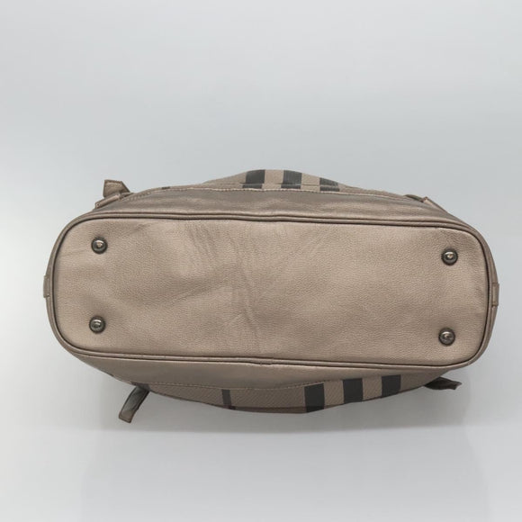 BURBERRY Nova Check Tote Bag PVC Gray Auth 122024