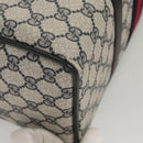 GUCCI GG Supreme Sherry Line Hand Bag PVC Navy Gold Red 378 012 3842 Auth 122029-8