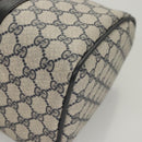 GUCCI GG Supreme Sherry Line Hand Bag PVC Navy Gold Red 378 012 3842 Auth 122029-15