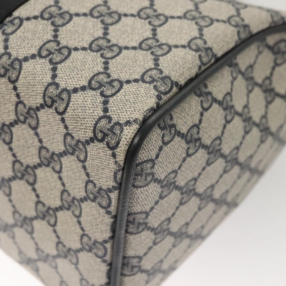 GUCCI GG Supreme Sherry Line Hand Bag PVC Navy Gold Red 378 012 3842 Auth 122029