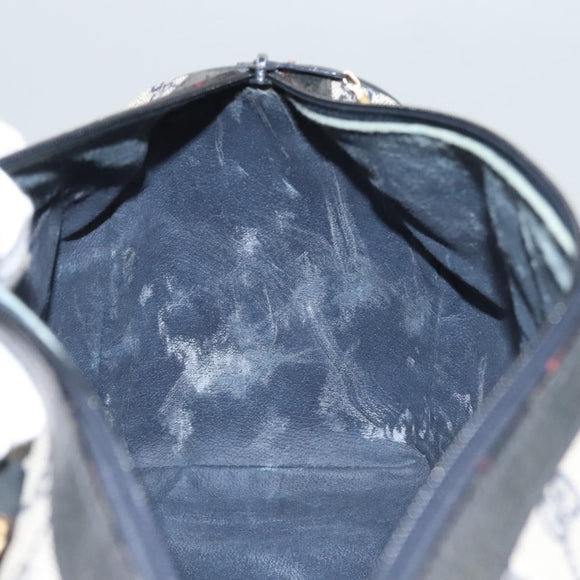 GUCCI GG Supreme Sherry Line Hand Bag PVC Navy Gold Red 378 012 3842 Auth 122029