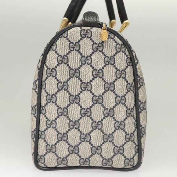 GUCCI GG Supreme Sherry Line Hand Bag PVC Navy Gold Red 378 012 3842 Auth 122029