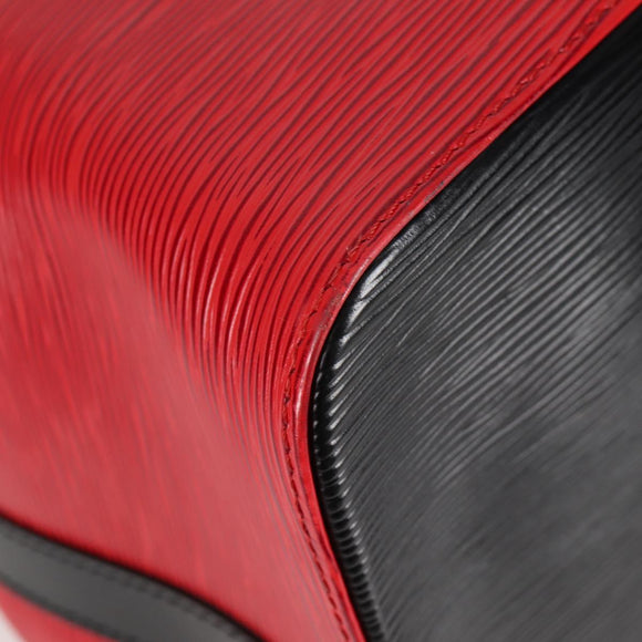 LOUIS VUITTON Epi Petit Noe Shoulder Bag Bicolor Black Red M44017 Auth 122033A