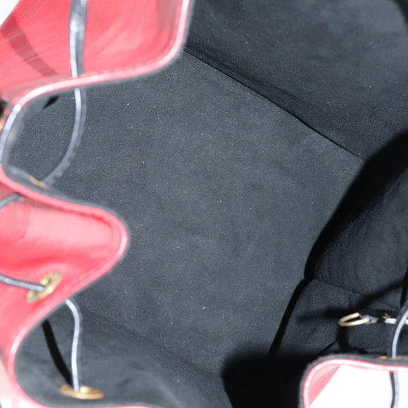 LOUIS VUITTON Epi Petit Noe Shoulder Bag Bicolor Black Red M44017 Auth 122033A