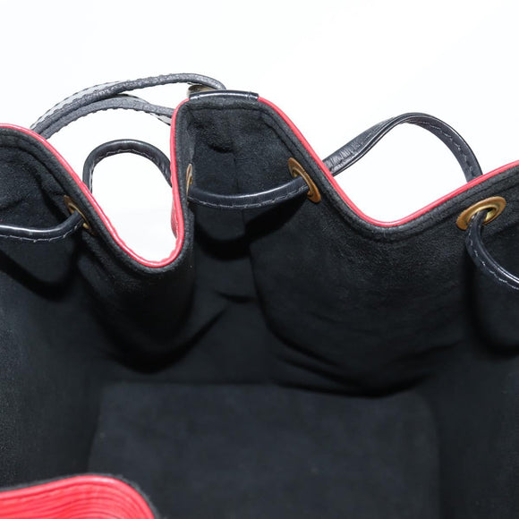 LOUIS VUITTON Epi Petit Noe Shoulder Bag Bicolor Black Red M44017 Auth 122033A