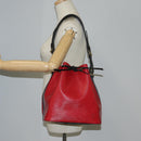 LOUIS VUITTON Epi Petit Noe Shoulder Bag Bicolor Black Red M44017 Auth 122033V-21