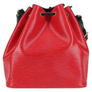 LOUIS VUITTON Epi Petit Noe Shoulder Bag Bicolor Black Red M44017 Auth 122033V-2