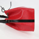 LOUIS VUITTON Epi Petit Noe Shoulder Bag Bicolor Black Red M44017 Auth 122033V-3