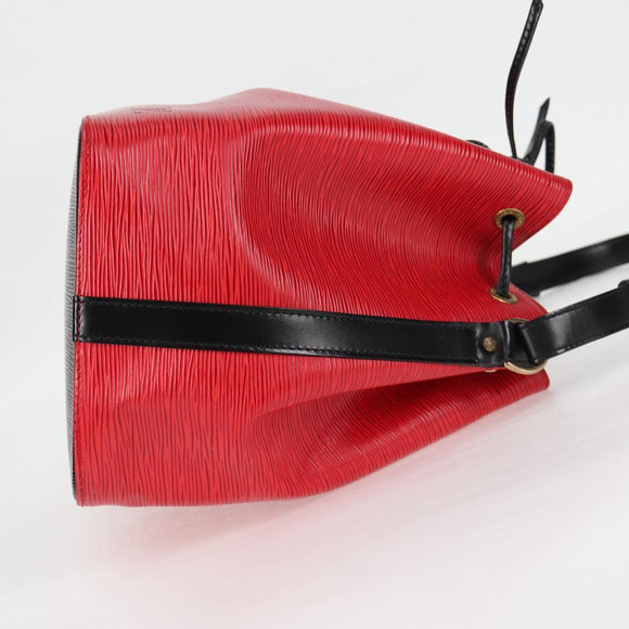 LOUIS VUITTON Epi Petit Noe Shoulder Bag Bicolor Black Red M44017 Auth 122033A