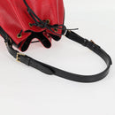 LOUIS VUITTON Epi Petit Noe Shoulder Bag Bicolor Black Red M44017 Auth 122033V-7