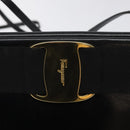 Salvatore Ferragamo Vala Shoulder Bag Leather Black Gold Auth 122037-17