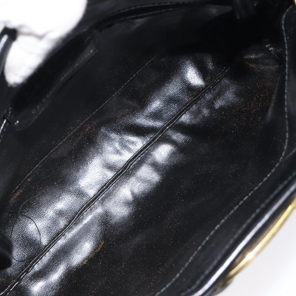 Salvatore Ferragamo Vala Shoulder Bag Leather Black Gold Auth 122037