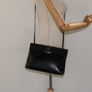 Salvatore Ferragamo Vala Shoulder Bag Leather Black Gold Auth 122037-20