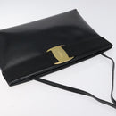 Salvatore Ferragamo Vala Shoulder Bag Leather Black Gold Auth 122037-6