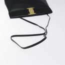 Salvatore Ferragamo Vala Shoulder Bag Leather Black Gold Auth 122037-7