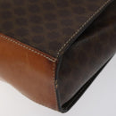 CELINE Macadam Canvas Circle Shoulder Bag PVC Leather Brown Gold Auth 122059-10