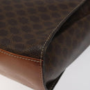 CELINE Macadam Canvas Circle Shoulder Bag PVC Leather Brown Gold Auth 122059-12
