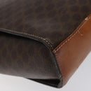 CELINE Macadam Canvas Circle Shoulder Bag PVC Leather Brown Gold Auth 122059-13