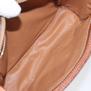 CELINE Macadam Canvas Circle Shoulder Bag PVC Leather Brown Gold Auth 122059-10