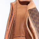 CELINE Macadam Canvas Circle Shoulder Bag PVC Leather Brown Gold Auth 122059-19