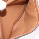 CELINE Macadam Canvas Circle Shoulder Bag PVC Leather Brown Gold Auth 122059-22