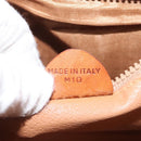 CELINE Macadam Canvas Circle Shoulder Bag PVC Leather Brown Gold Auth 122059-22