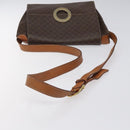 CELINE Macadam Canvas Circle Shoulder Bag PVC Leather Brown Gold Auth 122059-7