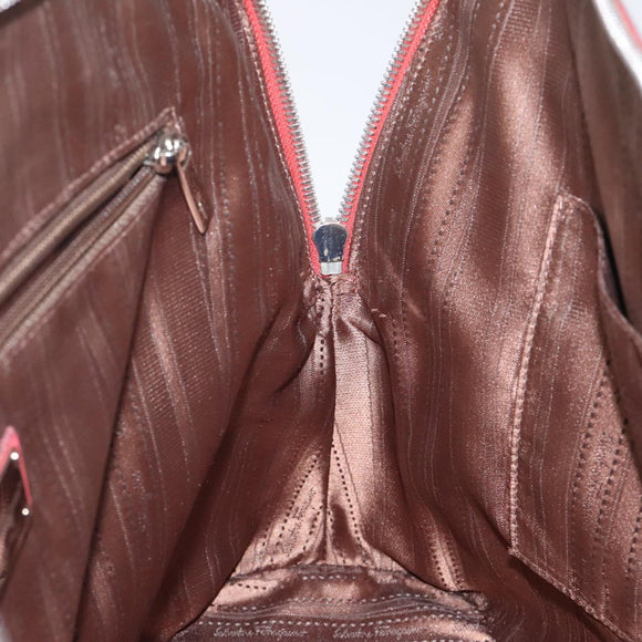 Salvatore Ferragamo Hand Bag Leather Pink Silver Auth 122097