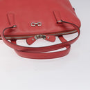 Salvatore Ferragamo Hand Bag Leather Pink Silver Auth 122097-7