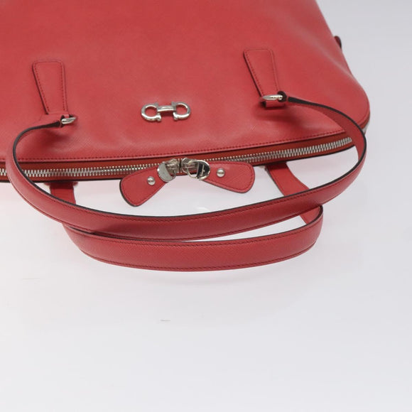 Salvatore Ferragamo Hand Bag Leather Pink Silver Auth 122097