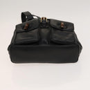 GUCCI Bamboo Backpack Leather Black Gold 003 2058 0016 Auth 122099-5