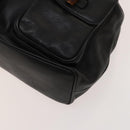 GUCCI Bamboo Backpack Leather Black Gold 003 2058 0016 Auth 122099-16