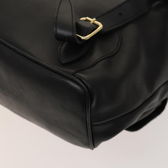 GUCCI Bamboo Backpack Leather Black Gold 003 2058 0016 Auth 122099