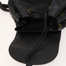 GUCCI Bamboo Backpack Leather Black Gold 003 2058 0016 Auth 122099-9