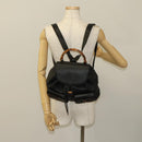 GUCCI Bamboo Backpack Leather Black Gold 003 2058 0016 Auth 122099-27
