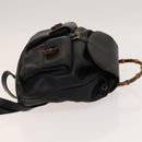 GUCCI Bamboo Backpack Leather Black Gold 003 2058 0016 Auth 122099-3