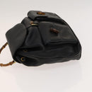 GUCCI Bamboo Backpack Leather Black Gold 003 2058 0016 Auth 122099-4