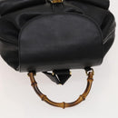 GUCCI Bamboo Backpack Leather Black Gold 003 2058 0016 Auth 122099-6