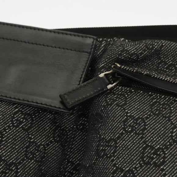 GUCCI GG Canvas Waist bag Gray Silver 28566 Auth 122104