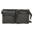 GUCCI GG Canvas Waist bag Gray Silver 28566 Auth 122104-13