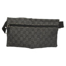 GUCCI GG Canvas Waist bag Gray Silver 28566 Auth 122104-2