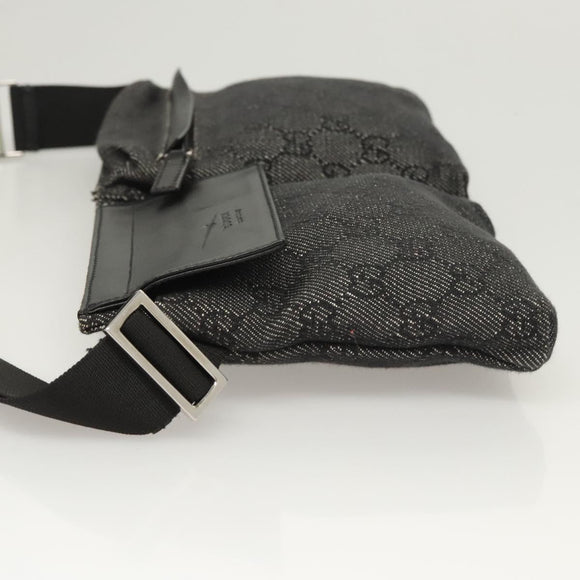 GUCCI GG Canvas Waist bag Gray Silver 28566 Auth 122104