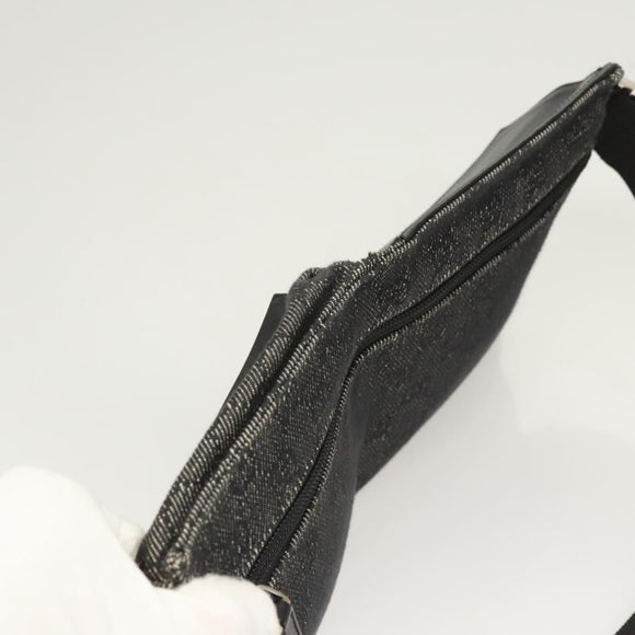 GUCCI GG Canvas Waist bag Gray Silver 28566 Auth 122104