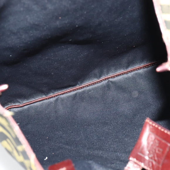 FENDI Zucca Canvas Tote Bag Black Brown Auth 122111