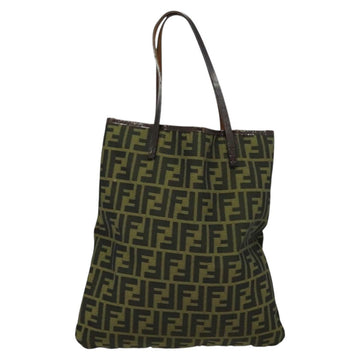 FENDI Zucca Canvas Tote Bag Black Brown Auth 122111 - 0