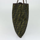 FENDI Zucca Canvas Tote Bag Black Brown Auth 122111-3