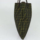 FENDI Zucca Canvas Tote Bag Black Brown Auth 122111-4