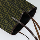 FENDI Zucca Canvas Tote Bag Black Brown Auth 122111-6