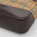 BURBERRY Nova Check Tote Bag Canvas Leather Beige Gold Auth 122113-9