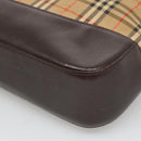 BURBERRY Nova Check Tote Bag Canvas Leather Beige Gold Auth 122113-15